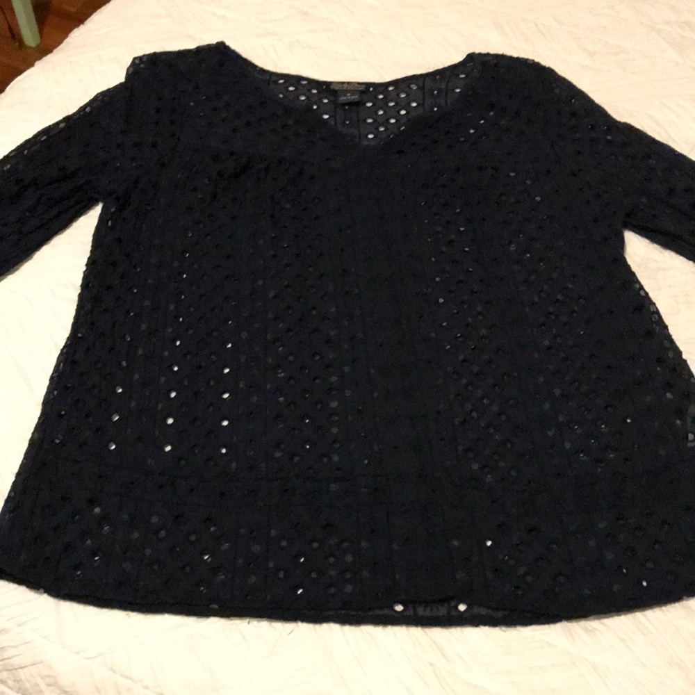 Lucky Brandy navy eyelet top.